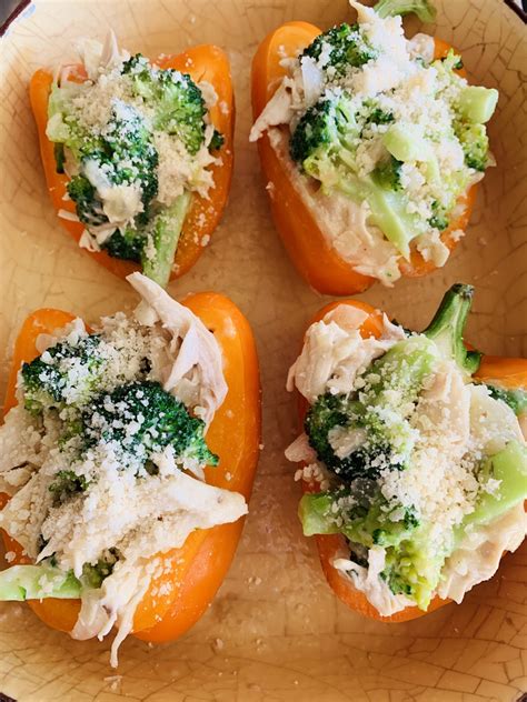 How to make chicken stuffed peppers. Creamy Chicken & Broccoli Stuffed Peppers - Recipe! - Live ...