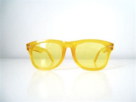 Vintage Yellow Tinted Wayfarer Frame Sunglasses Etsy Vintage Yellow Wayfarer Sunglass Frames