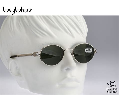 Byblos B619 S Vintage 90s Unique Steampunk Silver Oval Etsy Silver Sunglasses Vintage