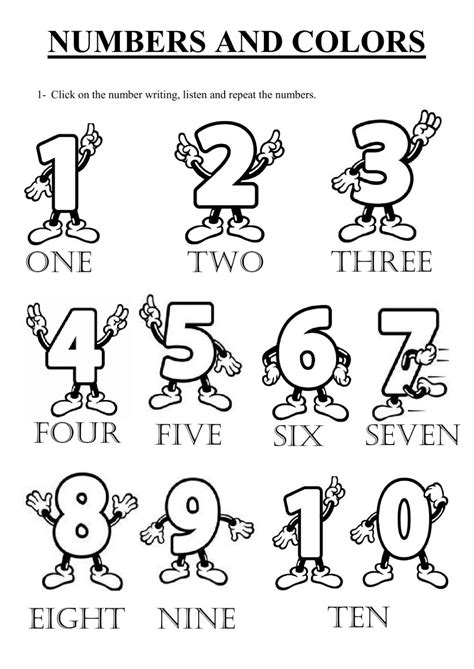 Numbers and Colors exercise