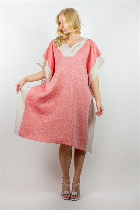 Made In Italy Plus Size Short Kaftan Beach Morocco Dress Etsy Linen