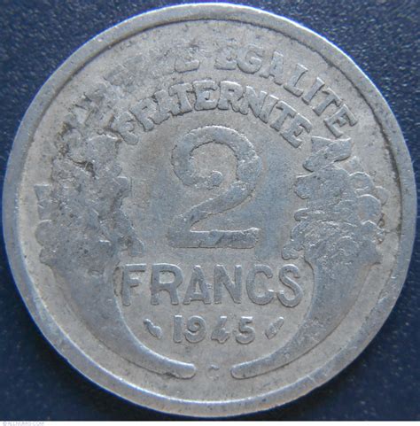 2 Francs 1945 C, Provisional Government (19441946)  France  Coin  36129