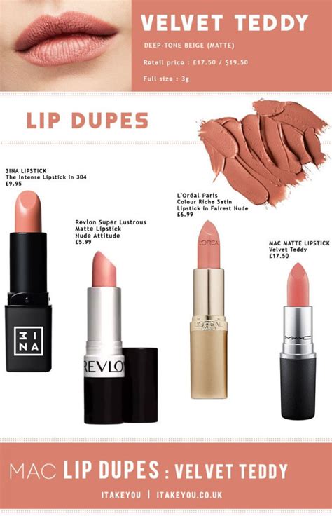 Mac Velvet Teddy Lipstick Dupes Lip Dupe Revlon Itakeyou Beauty