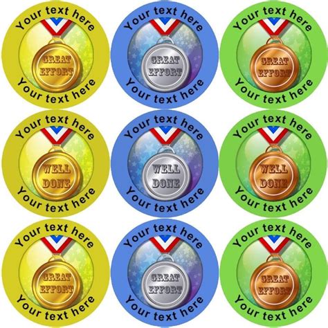 144 Medals Personalised Teacher Reward Stickers Large Sticker Stocker