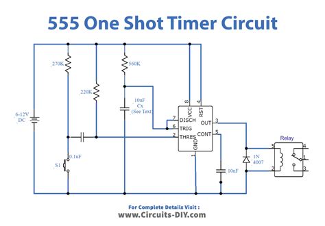 555 One Shot Timer With Relay At Output
