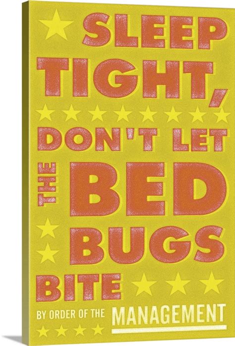 Sleep Tight Dont Let The Bed Bugs Bite Orange Wall Art Canvas