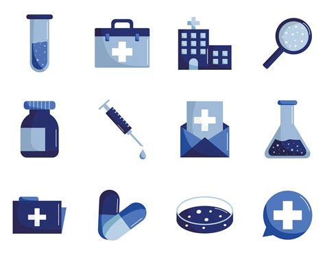 Medical And Science Flat Style Icon Set Vector Design 2104564 Vector