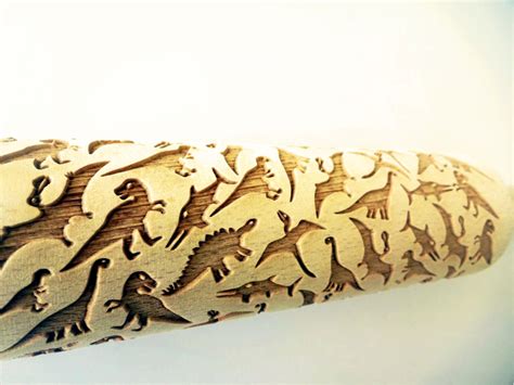 Dinosaurs Embossing Rolling Pin Rolling Pin With Dinosaurs Etsy