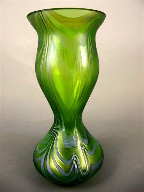 Bohemian Kralik Art Nouveau Jugandstil Iridescent Glass Vase 430615 Uk