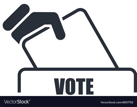 Sign up for free today! Hand with voting bulletin icon - election box Vector Image