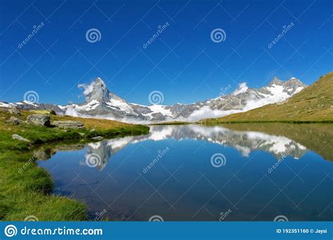 Beautiful Swiss Alps Landscape With Stellisee Lake And