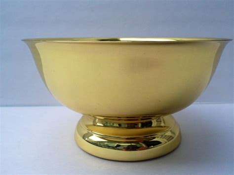 Vintage Baldwin Heavy Solid Brass Paul Revere Bowl With Amazing Gold