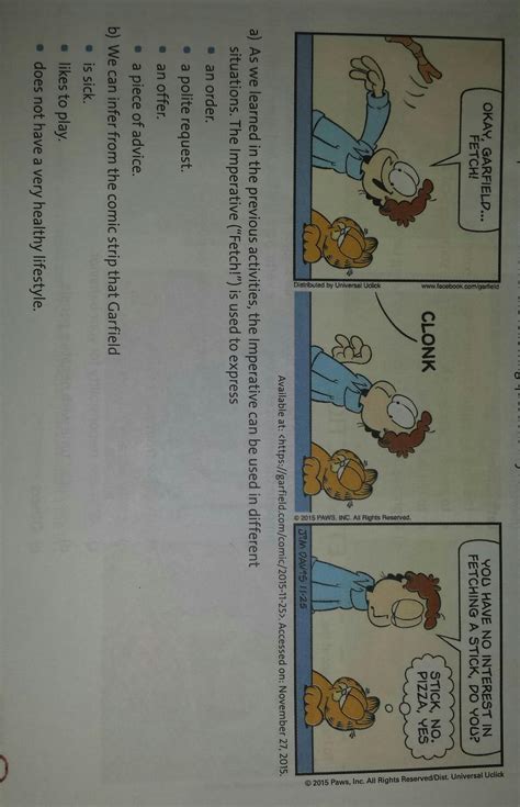 Read The Comic Strip And Answer The Questions Educa