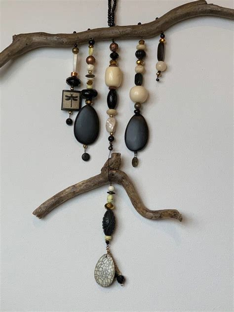 Driftwood And Bead Mobile Mobile Driftwood Etsy Driftwood Decor