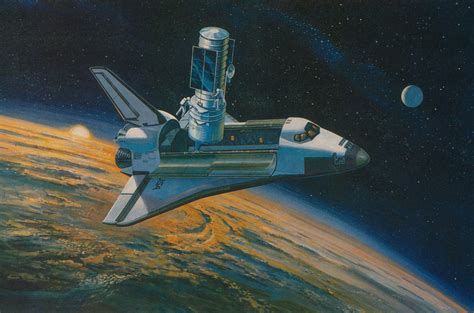 70s sci fi art retroscifiart 1970s nasa space shuttle concept