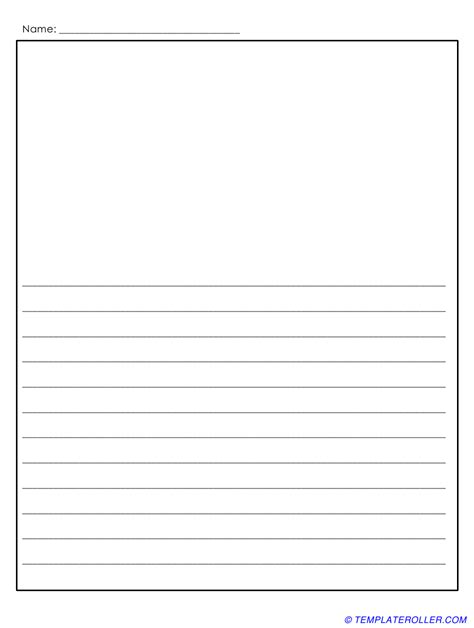 Lined Writing Paper Template With Picture Box Download Printable Pdf