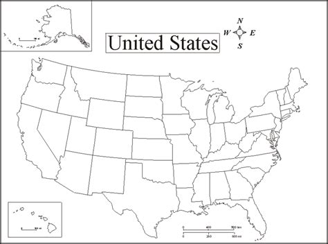 United States Map With States Printable