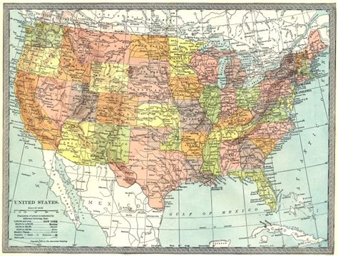 United States Indian Territory Old Antique Vintage Map Plan Chart