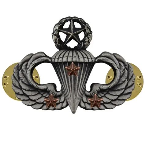 Genuine Us Army Badge Master Combat Parachute Third Award Mirror