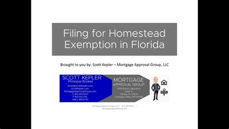 How To File For Homestead Exemption In Florida Youtube