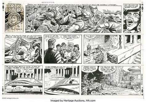 Paul Norris Brick Bradford Sunday Comic Strip Original Art Dated