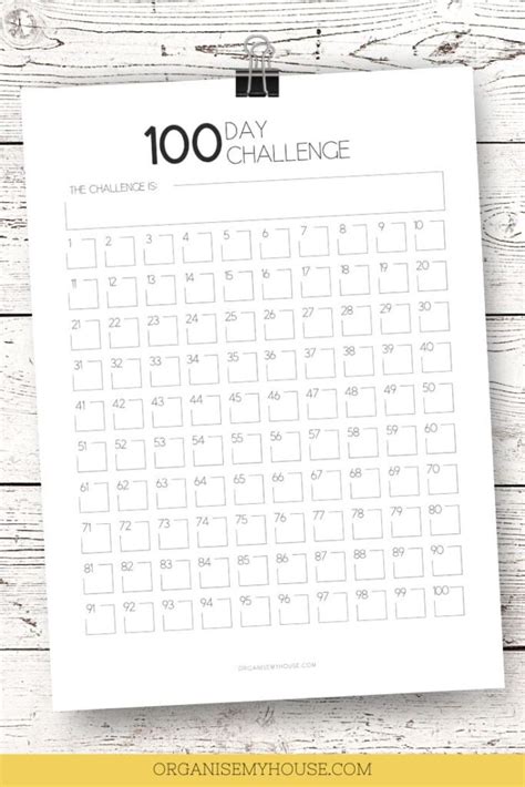 100 Days Habits Challenge Calendar