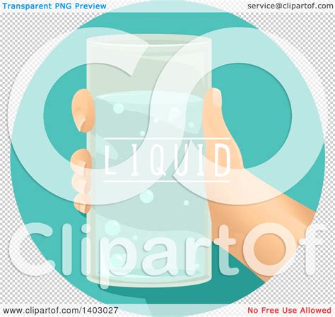 Clipart Of A Childs Hand Holding A Glass Of Water Royalty Free