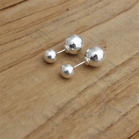 Double Ball Sterling Silver Earrings By Molly And Pearl