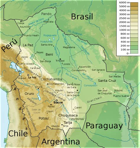 ⊛ Mapa De Bolivia 🥇 Político And Físico Grande Para Imprimir 2022