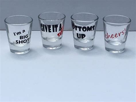 Shot Glasses Set Of 4 Barware Vinyl Lettering Shot Glasses Diy Shot Glasses Painted Wine Glasses