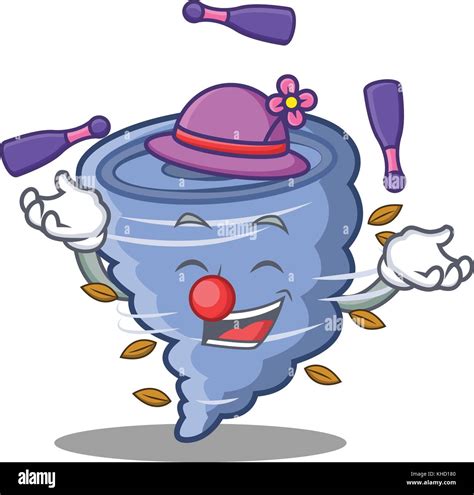 Juggling Tornado Character Cartoon Style Stock Vector Image And Art Alamy