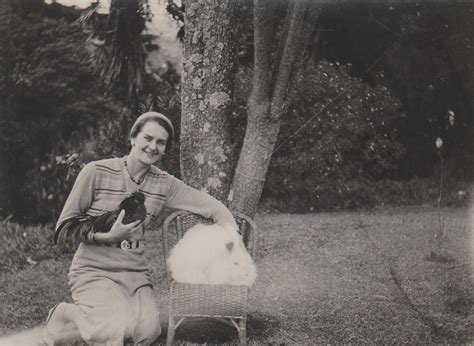 Dorothy Mary Hudson With Her Pet Bantam Rooster Hamletand Pet Cat