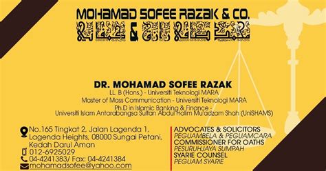 Top pesuruhjaya sumpah in sungai buloh. Tetuan Mohamad Sofee Razak & Co. (Peguambela & Peguamcara ...