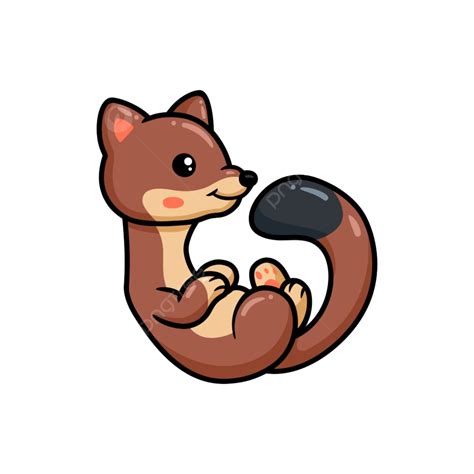 Weasel Vector Design Images Cute Little Weasel Cartoon Posing Polecat