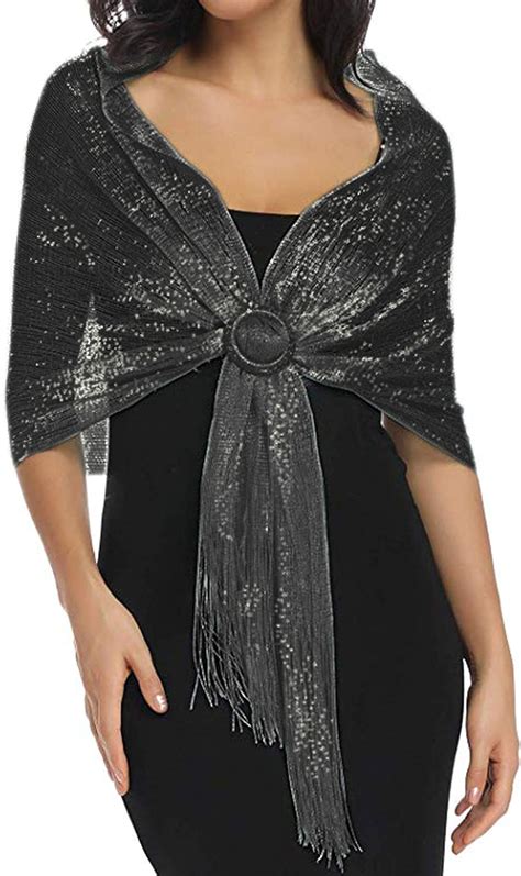 Missshorthair Sparkle Shawls And Wraps For Evening Eresses Party Scarfs For Women Dress Shawl