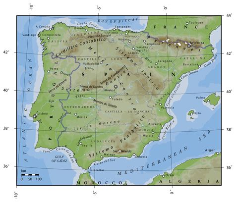 Mapa Físico España Blog De Clase