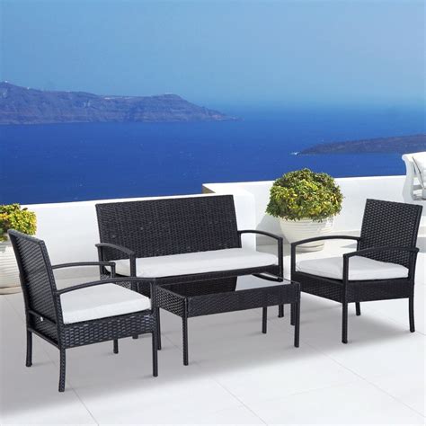 Feel the breeze on your face. Outdoor Rattan Sofa Set Patio Deck Yard Armchairs 2 Seater ...