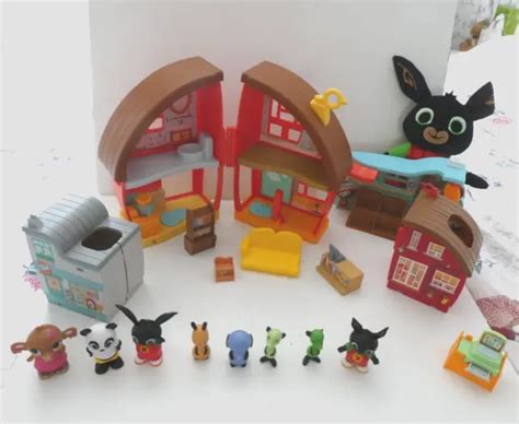 Cbeebies Bing Bunny House Playset Shops Large Bundle Figures And