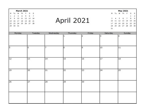 Our calendars are free to use and are available as pdf calendar and gif image calendar. April 2021 Calendar Printable Template in PDF Word Excel