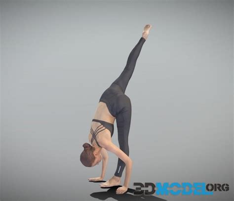 3d model beautiful woman practising gymnastics yoga