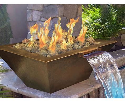 Outdoor Gas Fire Pit With Built In Water Feature Fines Gas