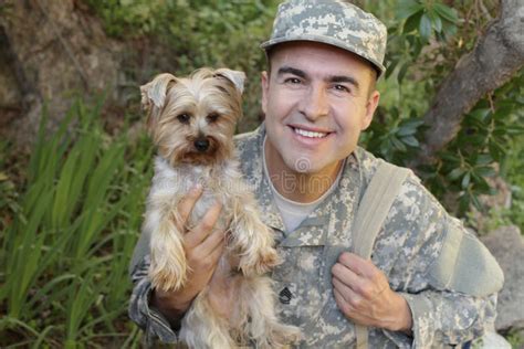 Soldier Reunited With His Dog Stock Photo Image Of Nature Love