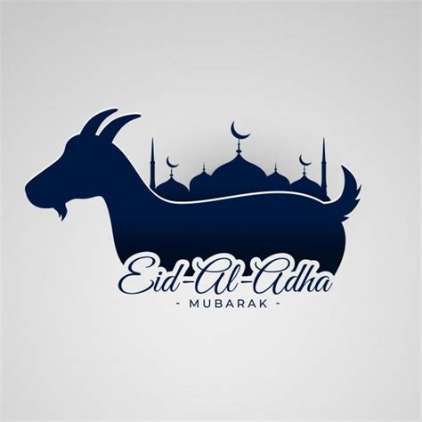 Free Vector Eid Al Adha Mubarak Background With Goat And Mosque Eid