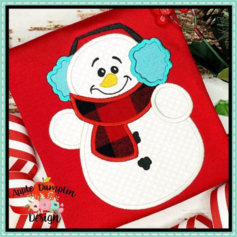 snowman-with-earmuffs-applique-design-christmas-applique,-applique-designs,-applique-designs