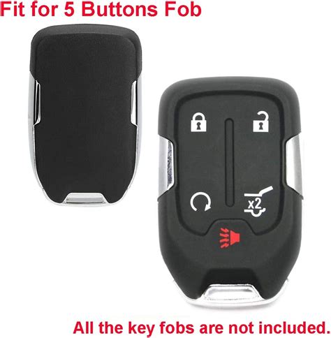 2pcs Silicone 5 Buttons Smart Key Fob Cover Case Shell Remote Keyless