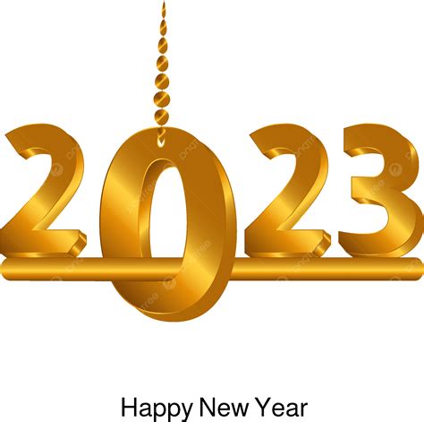 3d ، سنة جديدة سعيدة ، 2023 ، خط فني باللون الذهبي لتصميم عنصر التقويم