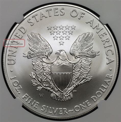 2008 W Burnished Silver Eagle 1 Ms 69 Ngc