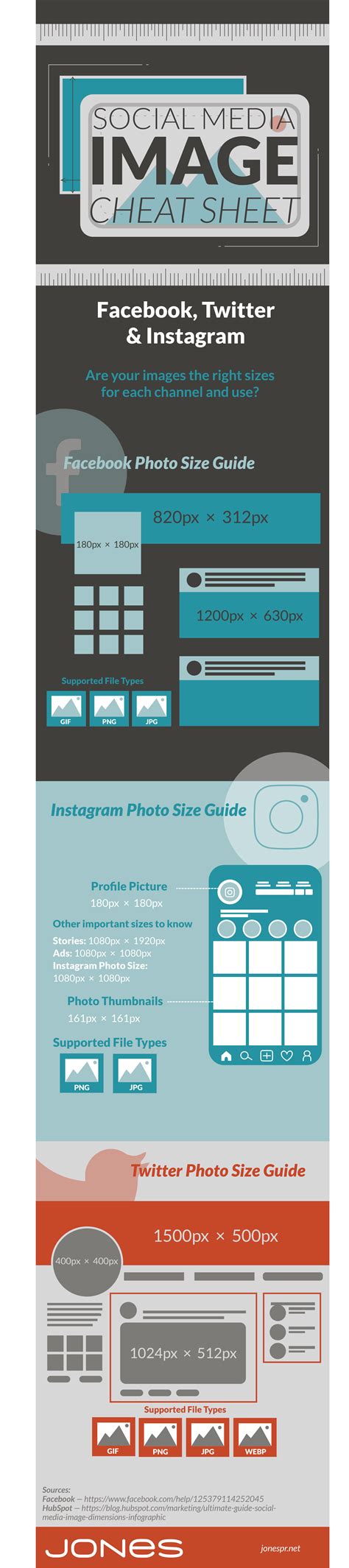 Social Media Image Size Cheat Sheet Infographic Optimum Dimensions