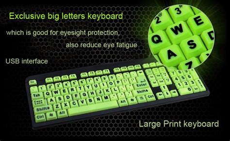 Type faster and easier with big bold print keyboards. Exclusive big letters keyboard / Large Print keyboard PC ...