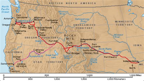 Oregon Trail And California Gold Rush Map Oregon Trail California